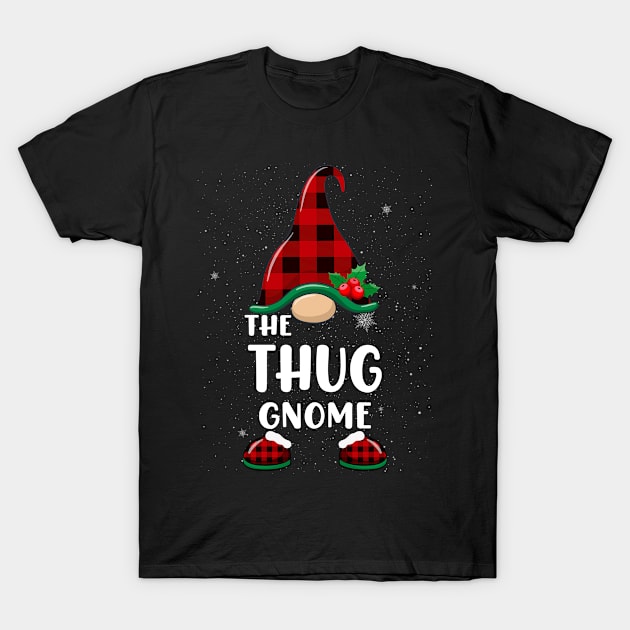 Thug Gnome Buffalo Plaid Matching Family Christmas Pajama Funny Gift T-Shirt by Henry jonh